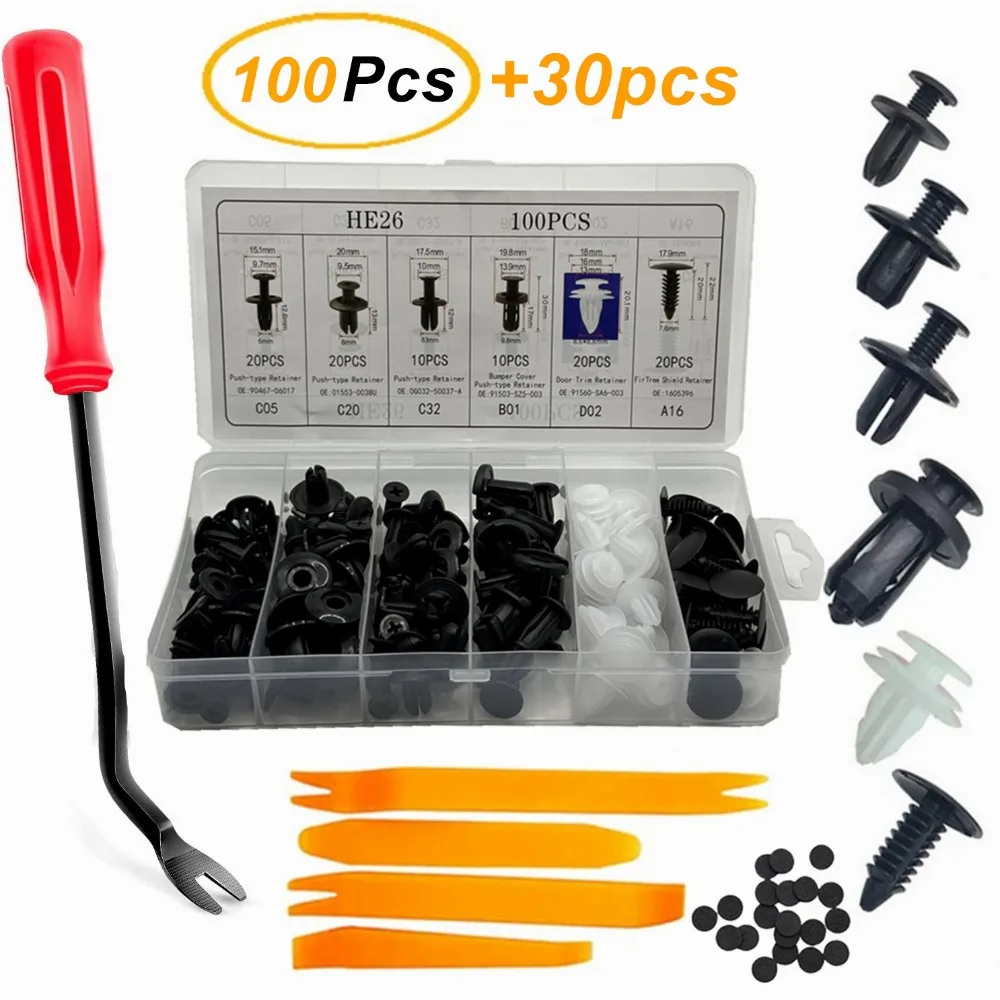 Rivet Setter Tool - Nuevo 100 Uds Clips de plástico