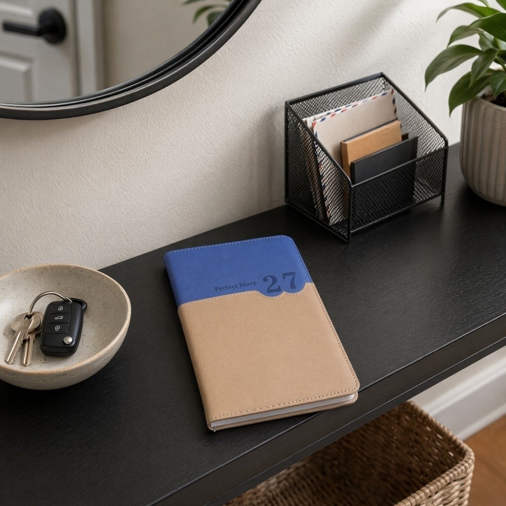 Leather Work Diary Covers - Planificador de Trabajo de Oficina 2027,