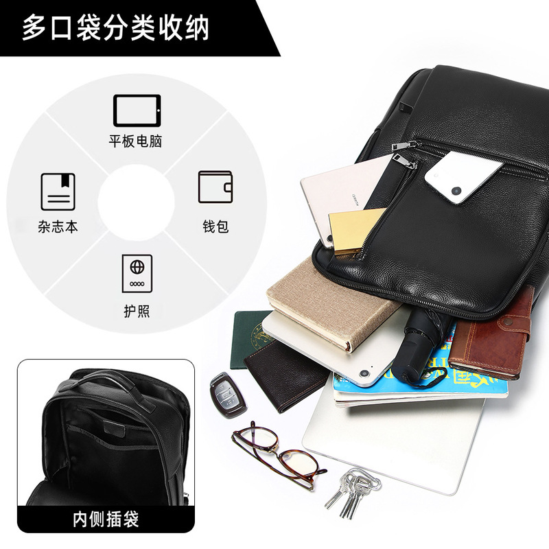 Mochila de cuero genuino negro - Leather Work Rucksack Mens reseña y precio